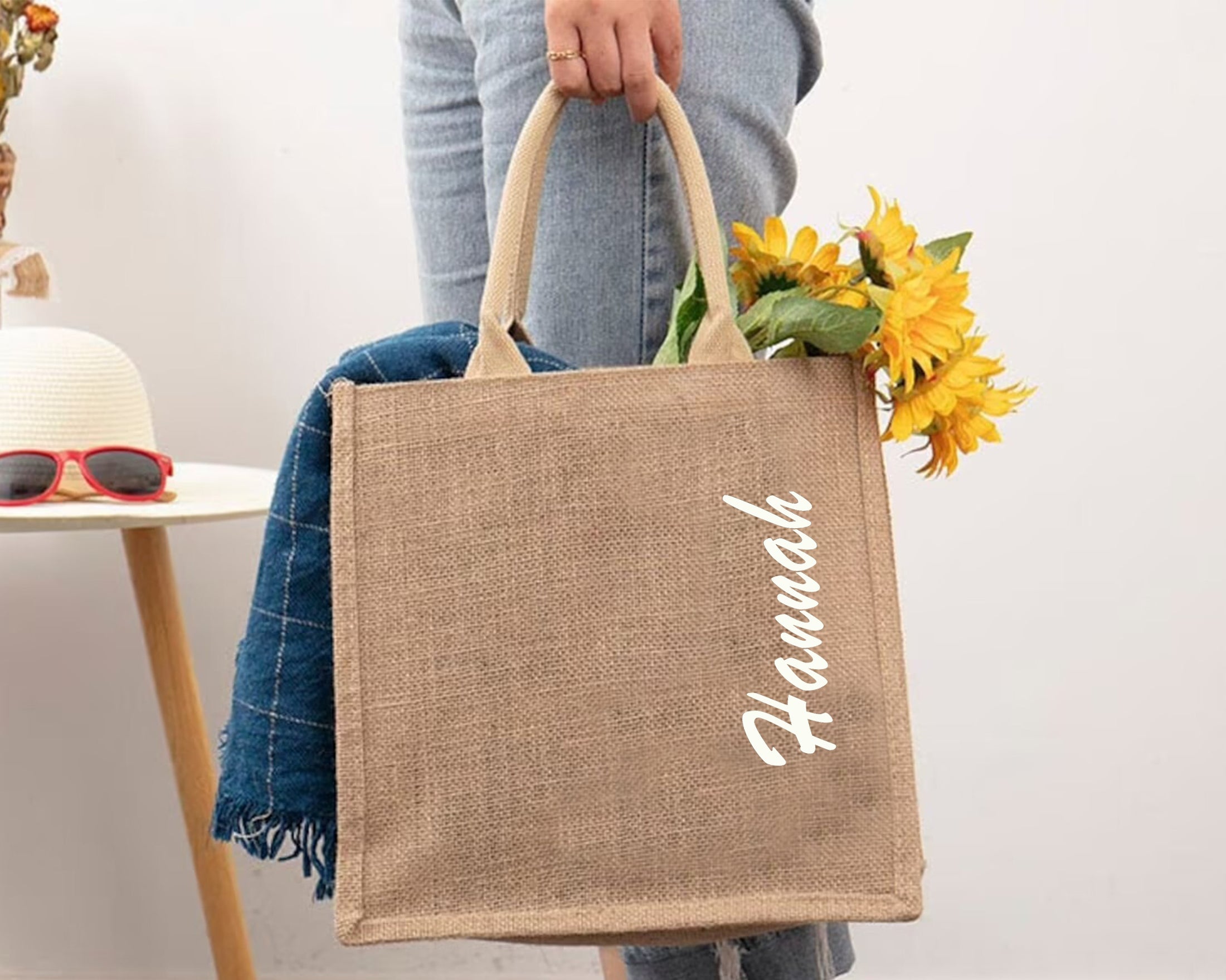 Jute Tote Bag, Burlap Hessian Hand Bag