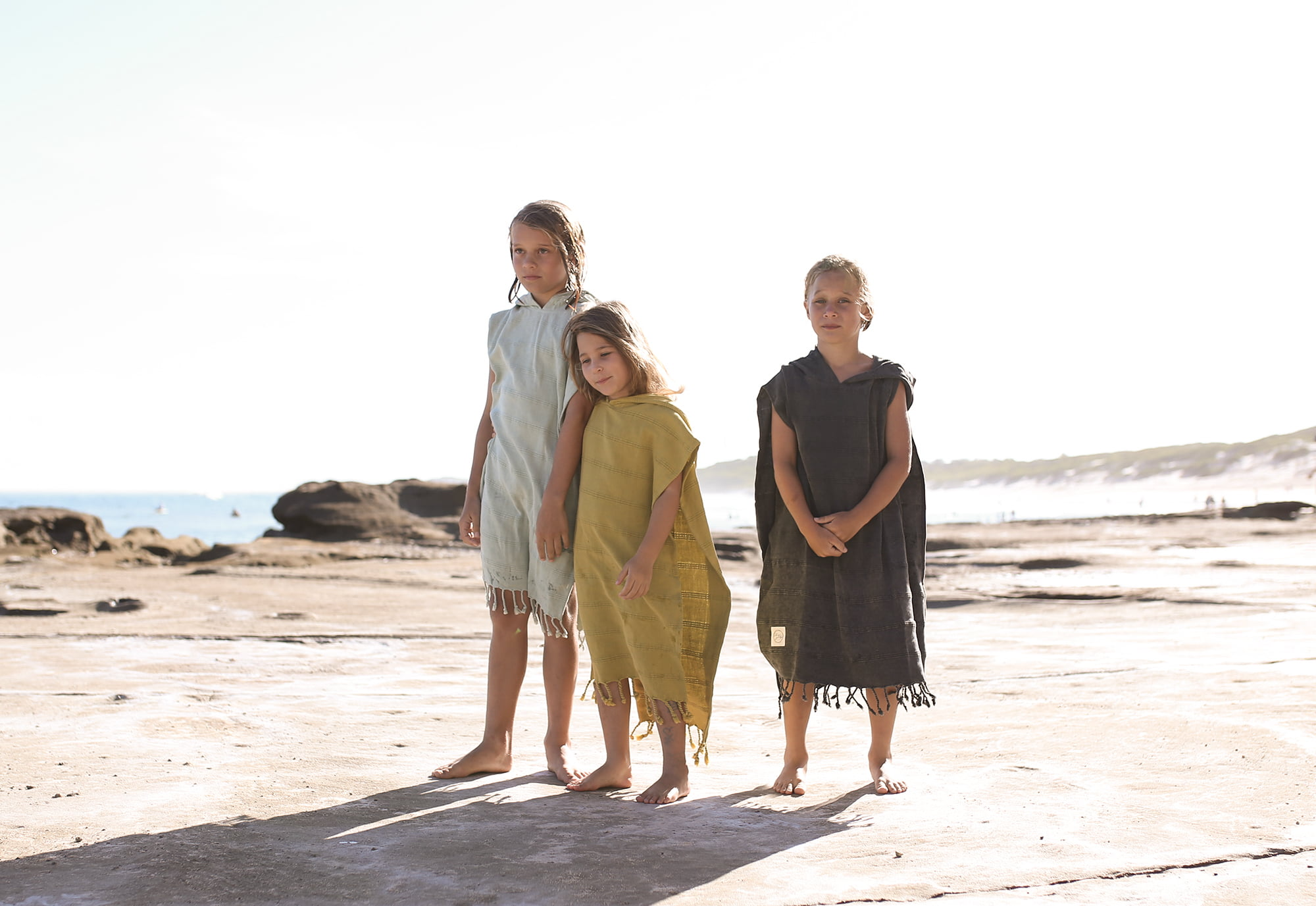Personalized Stonewashed Hooded Poncho for Kids, Beach Cover-up