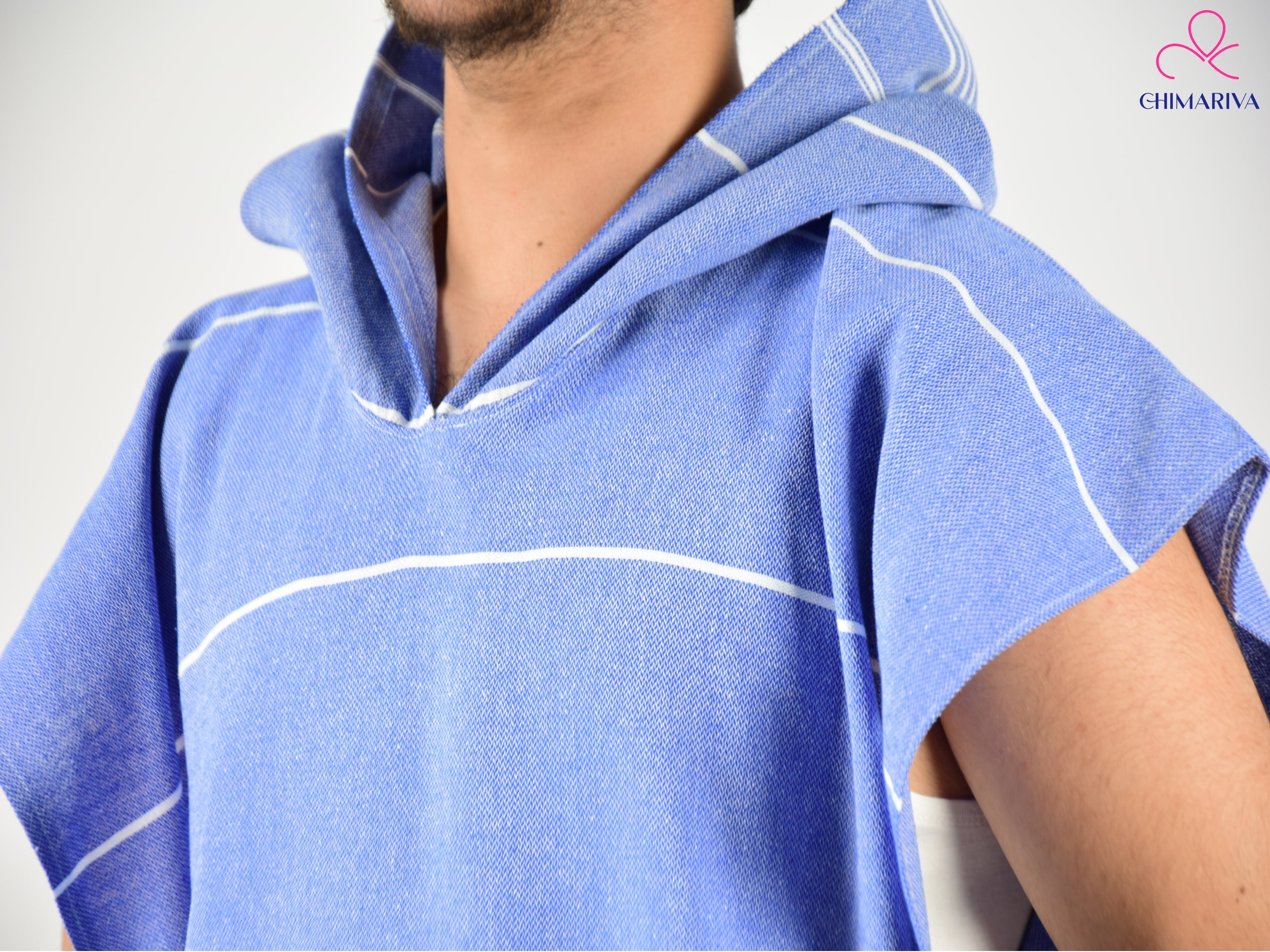 Embroidered Hooded Poncho for Adults, Unisex Beach Cover-up
