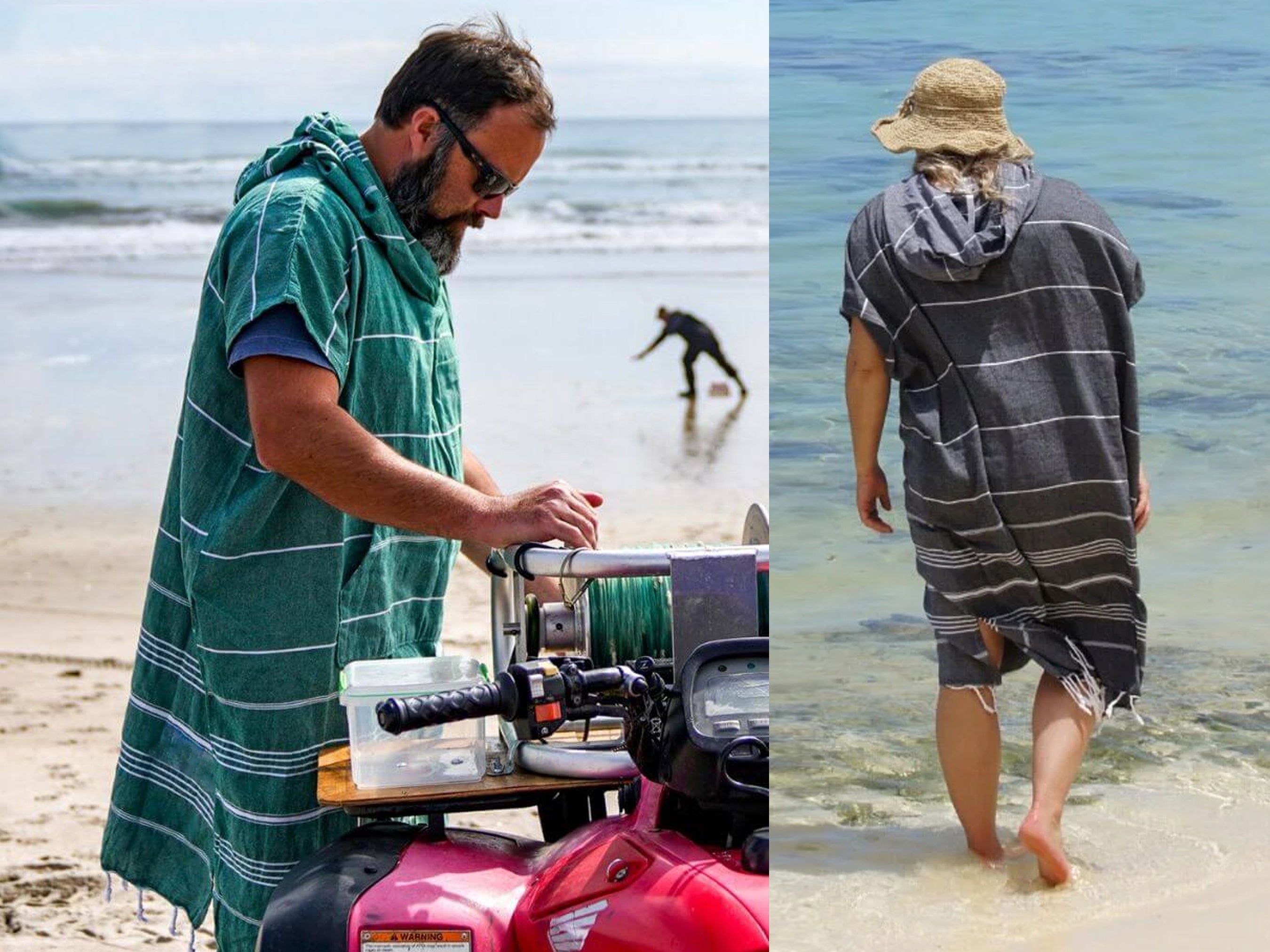 Monogram Hooded Poncho for Adults, Unisex Beach Cover-up