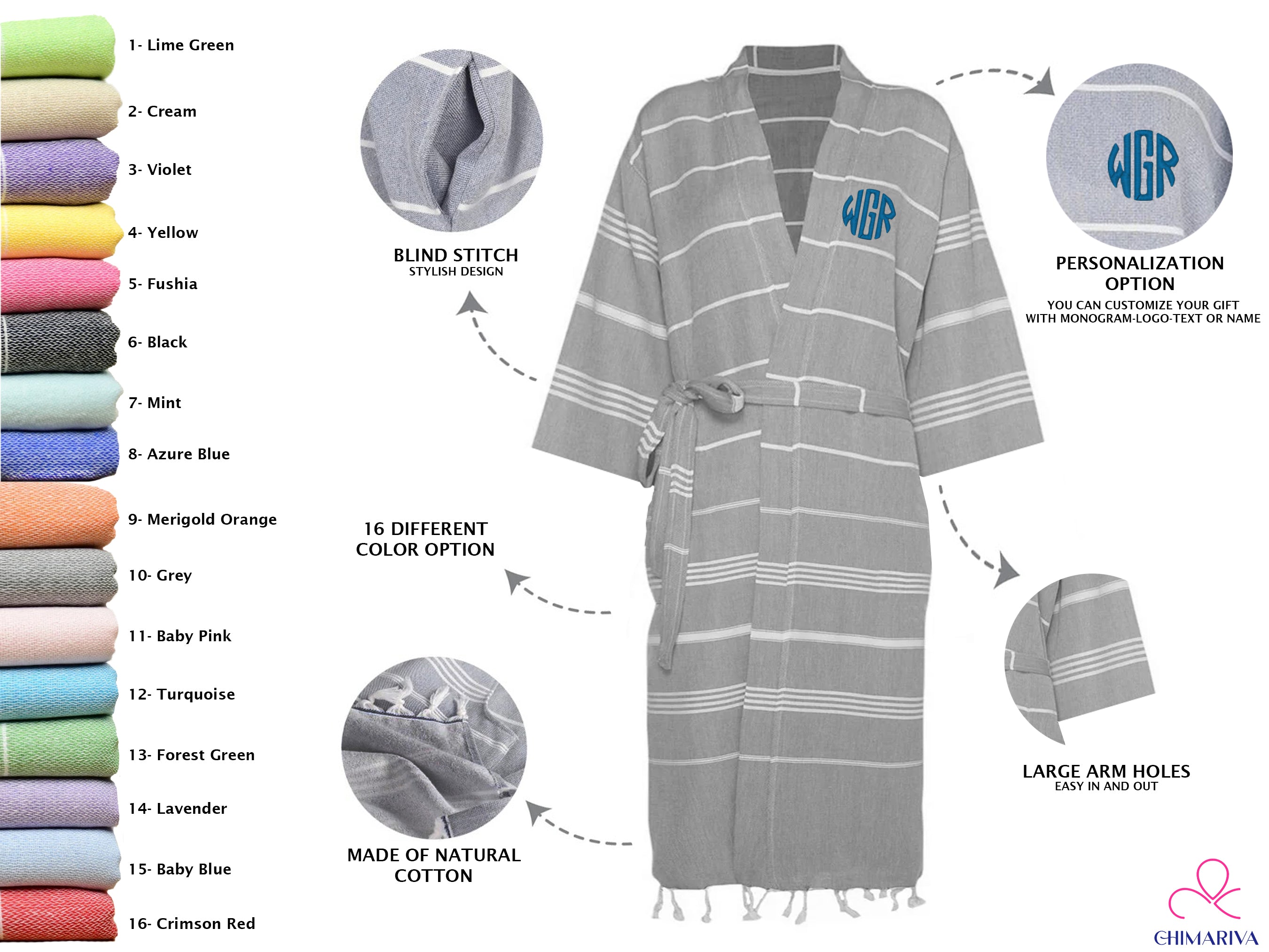Personalized Beach Robe, Bridal Robe, Bachelorette Party Gifts