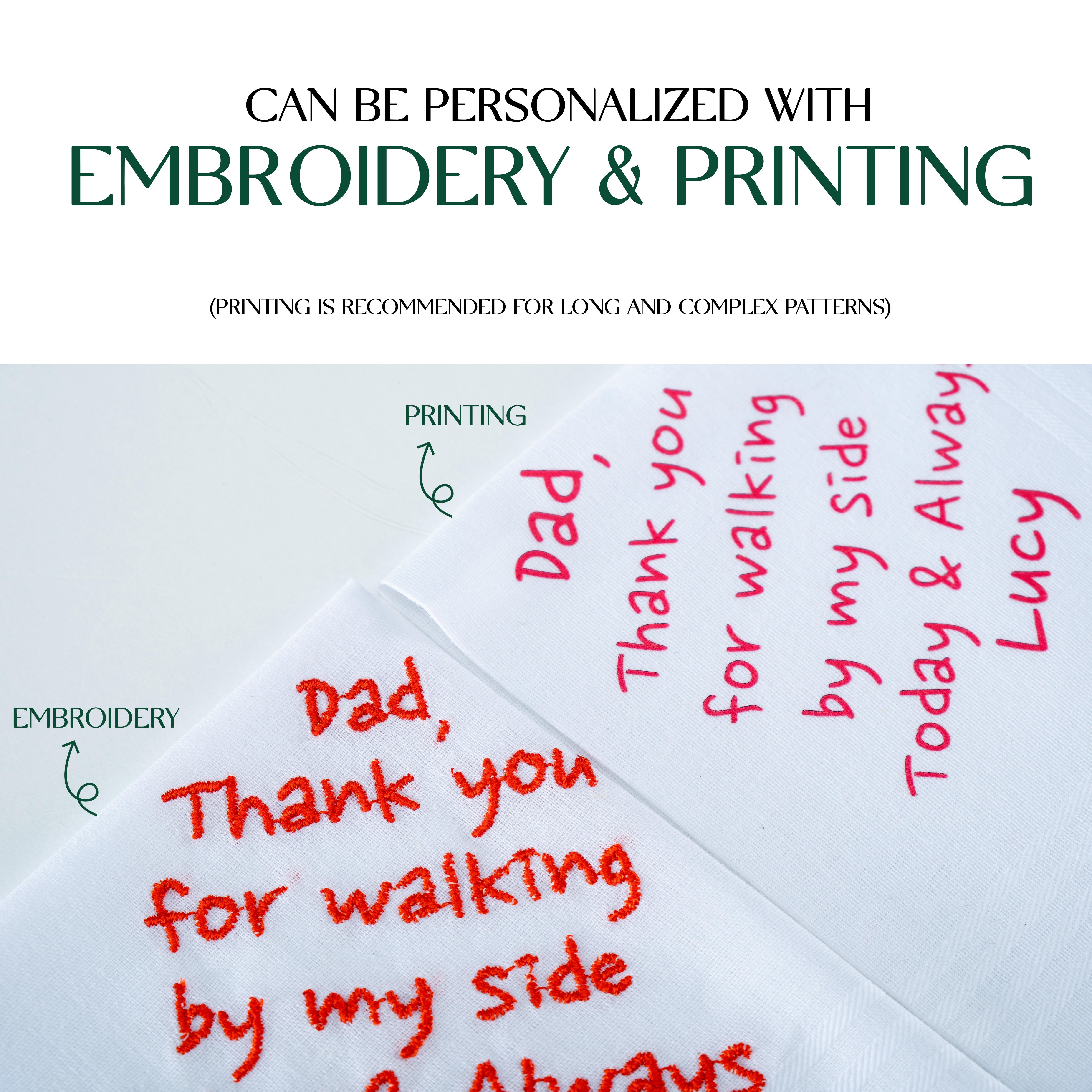 Personalized wedding handkerchief — custom embroidered keepsake by Chimariva