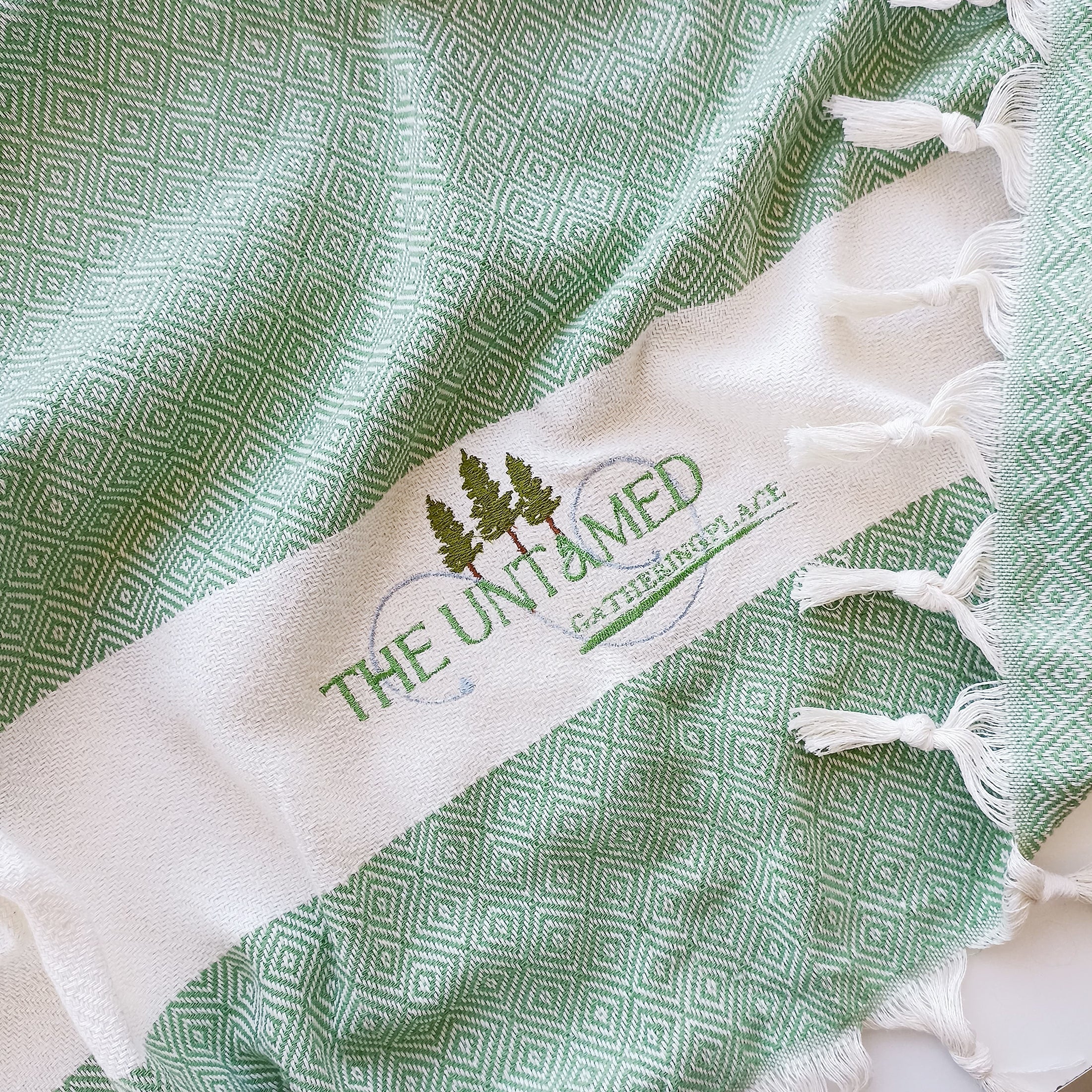 Apple Green Turkish Beach Towel, Oversized Quick Dry Diamond Patterned Bath Towels