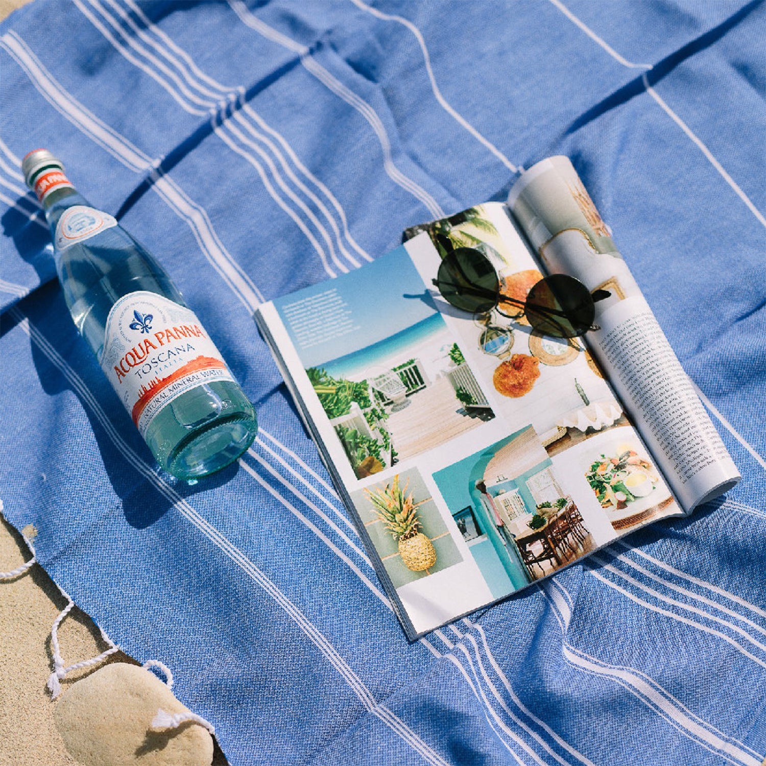 Blue Turkish Beach Towel, Oversized Quick Dry Bath Towels