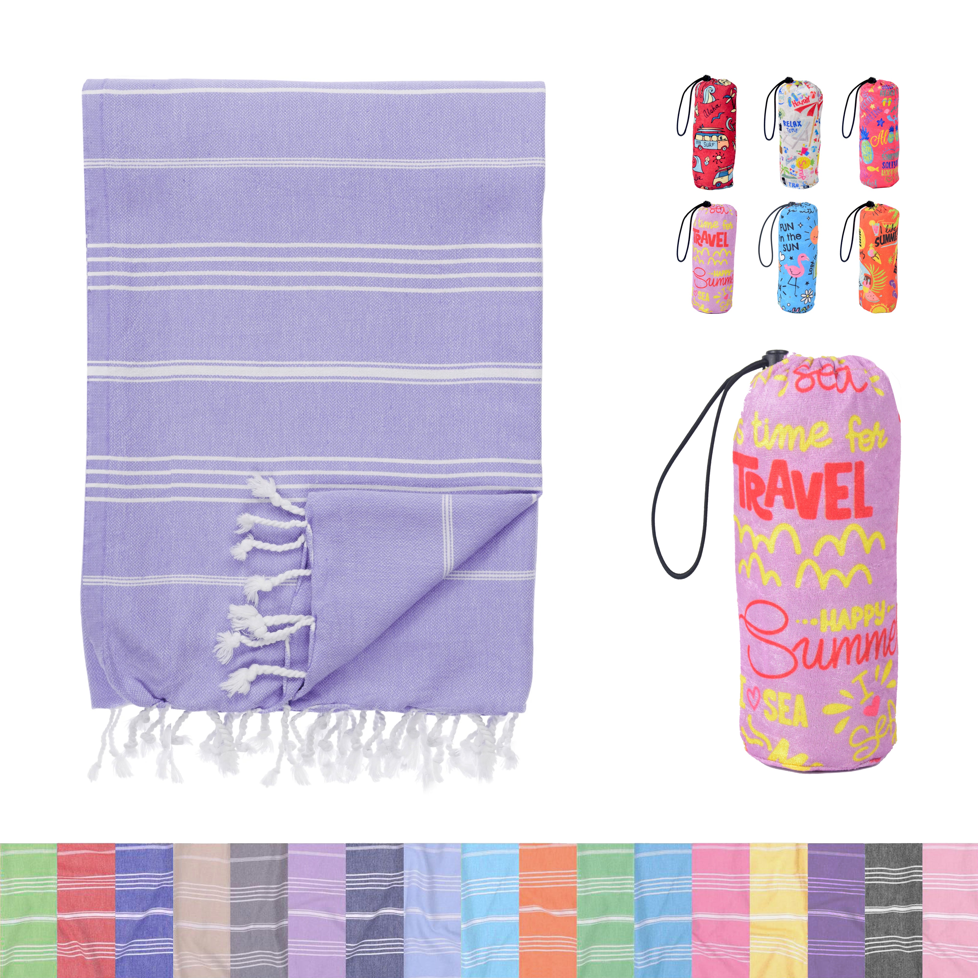 Lilac Turkish Beach Towel, Oversized Quick Dry Bath Towels