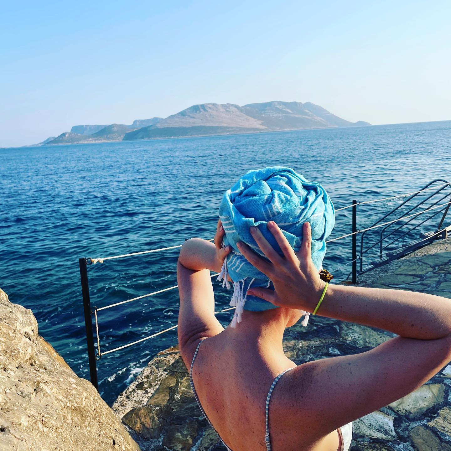 Turquoise Turkish Beach Towel, Oversized Quick Dry Bath Towels