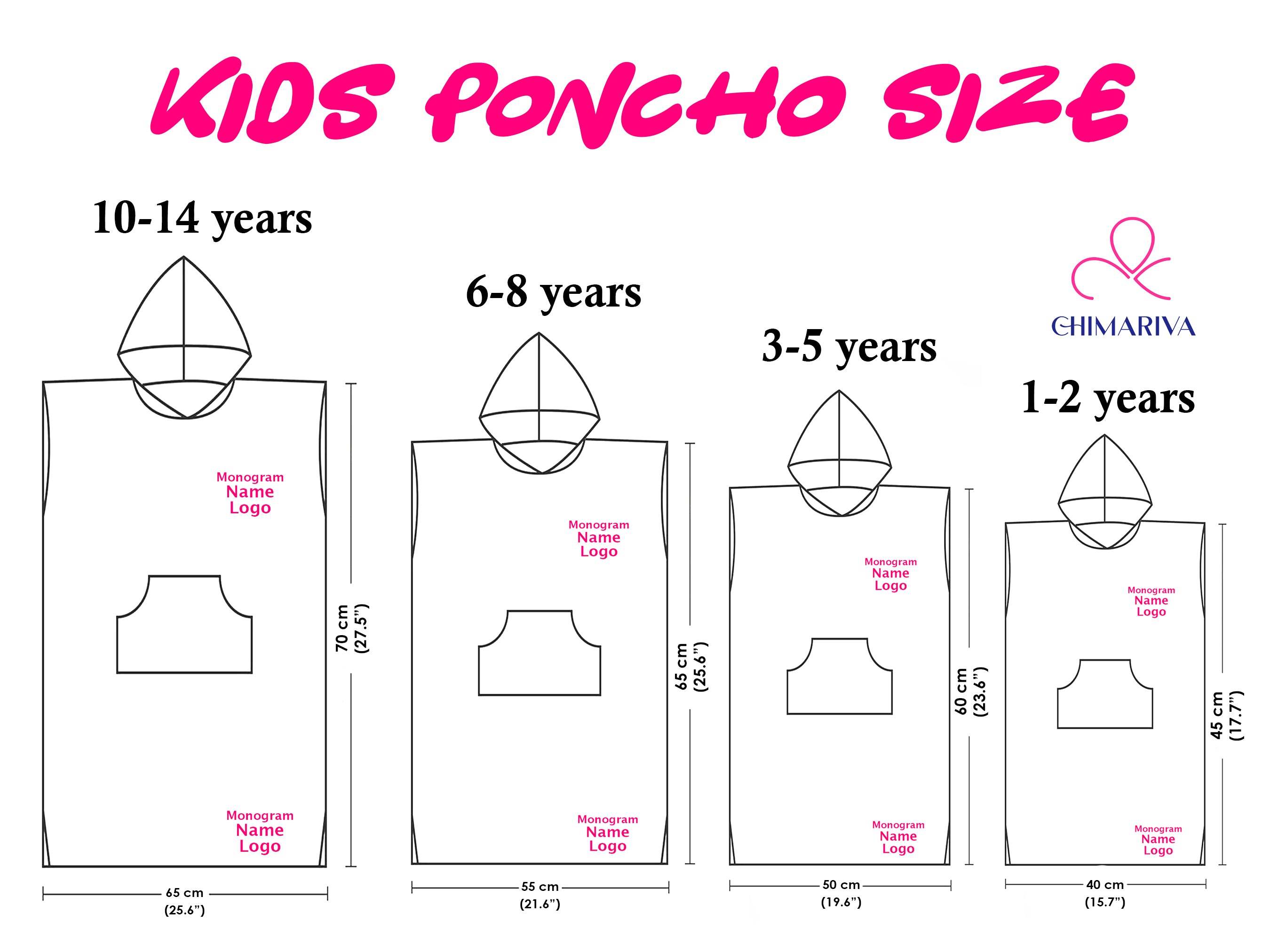 Embroidered Hooded Poncho for Kids, Beach Cover-up