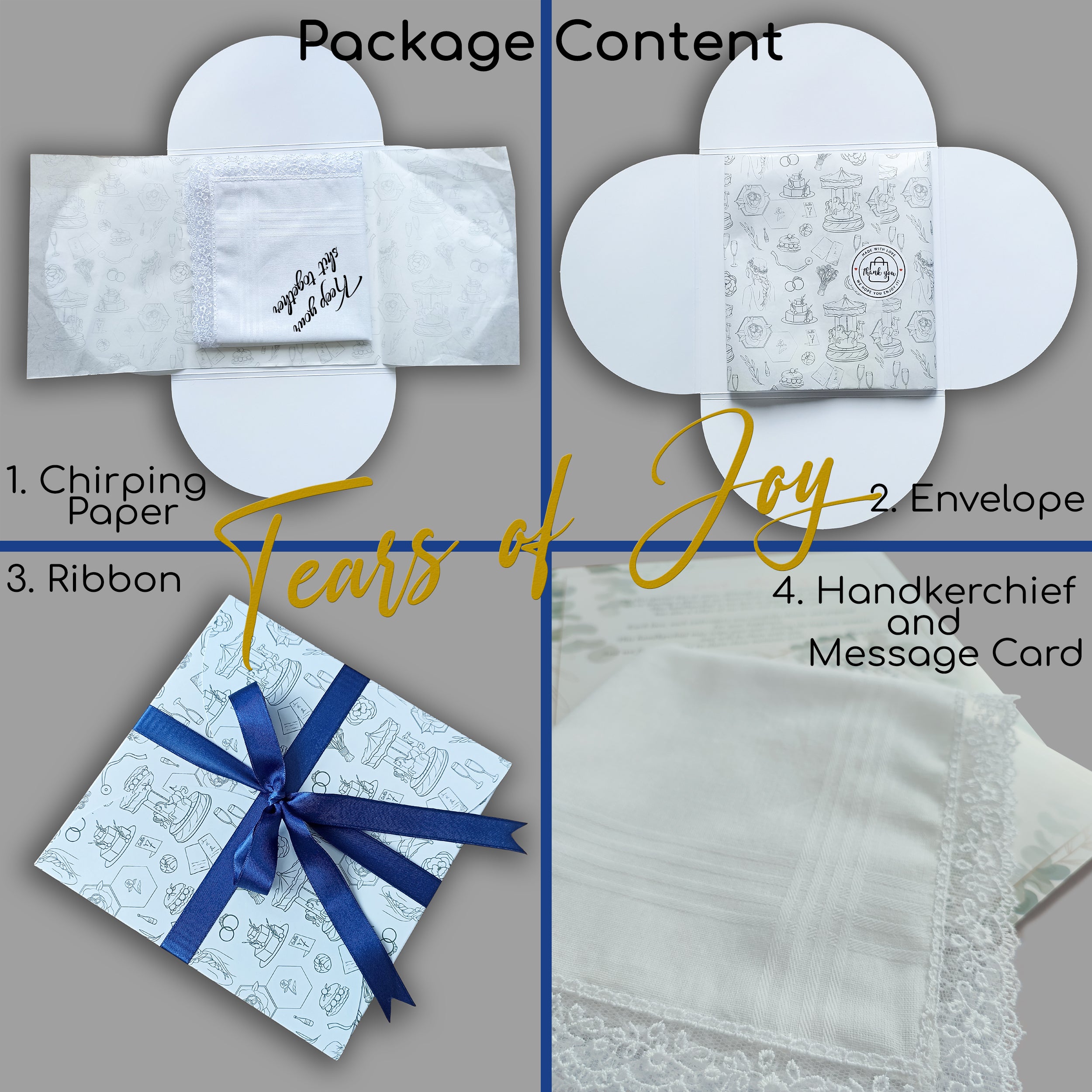 Personalized wedding handkerchief — custom embroidered keepsake by Chimariva
