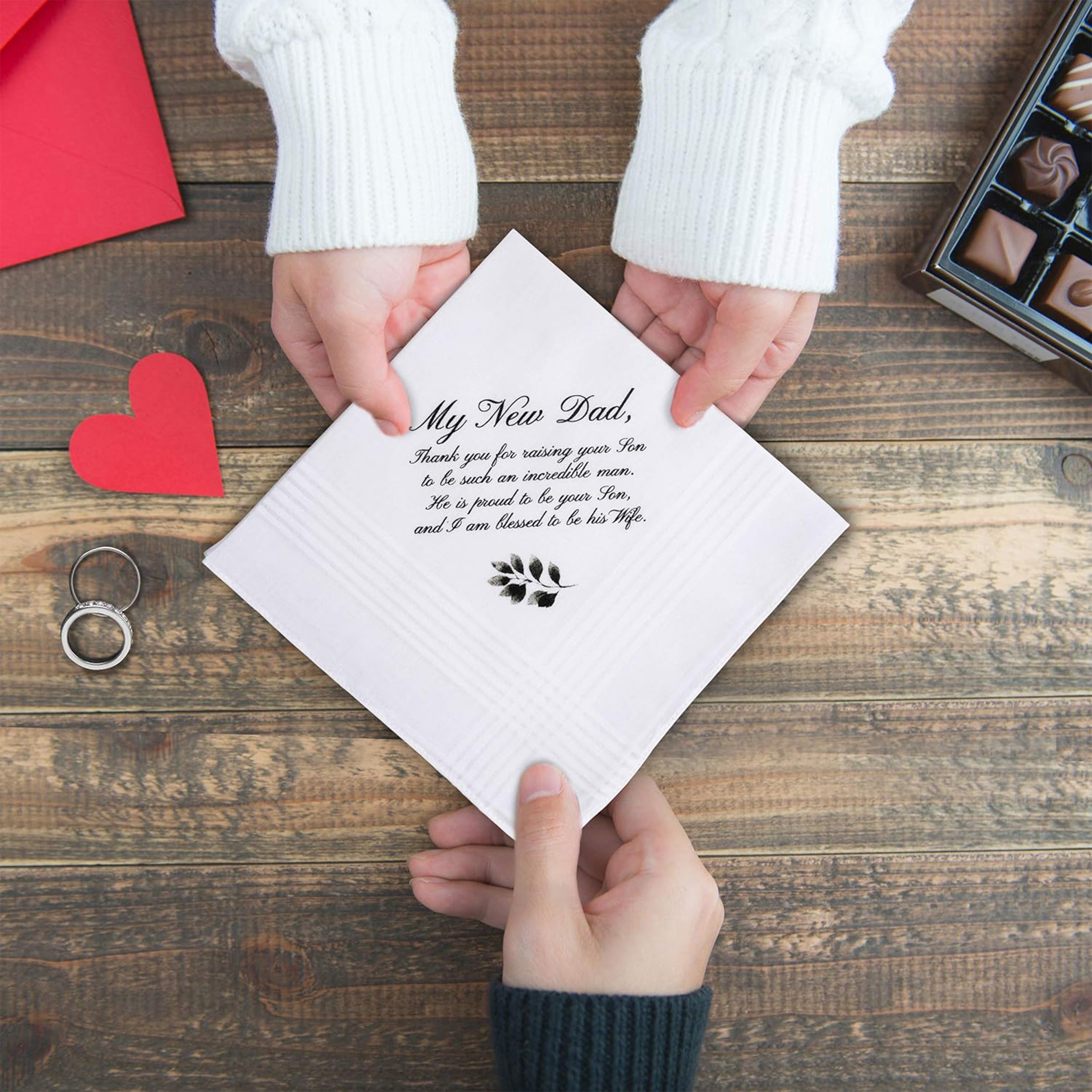 Personalized wedding handkerchief — custom embroidered keepsake by Chimariva