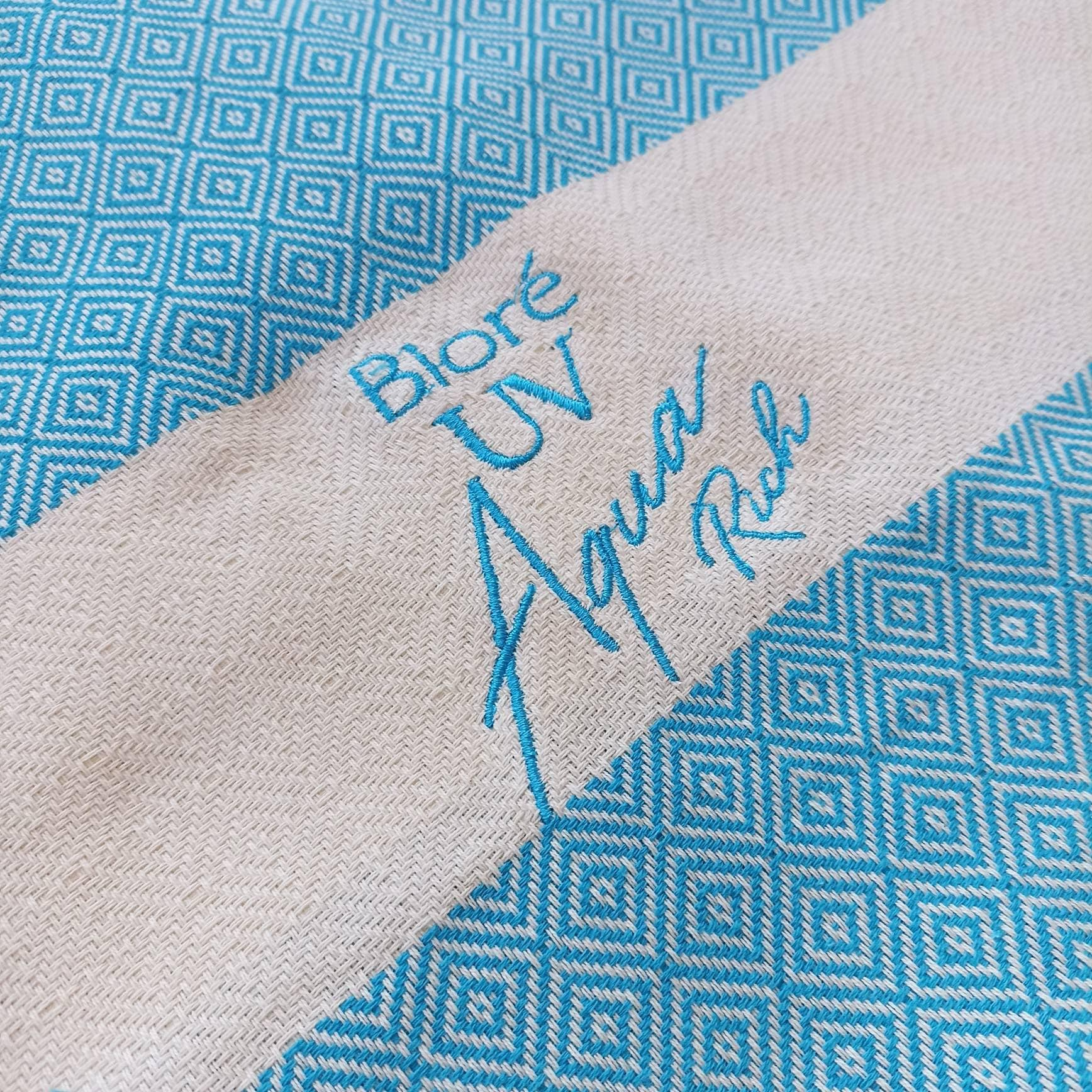 Turquoise Turkish Beach Towel, Oversized Quick Dry Diamond Patterned Bath Towels