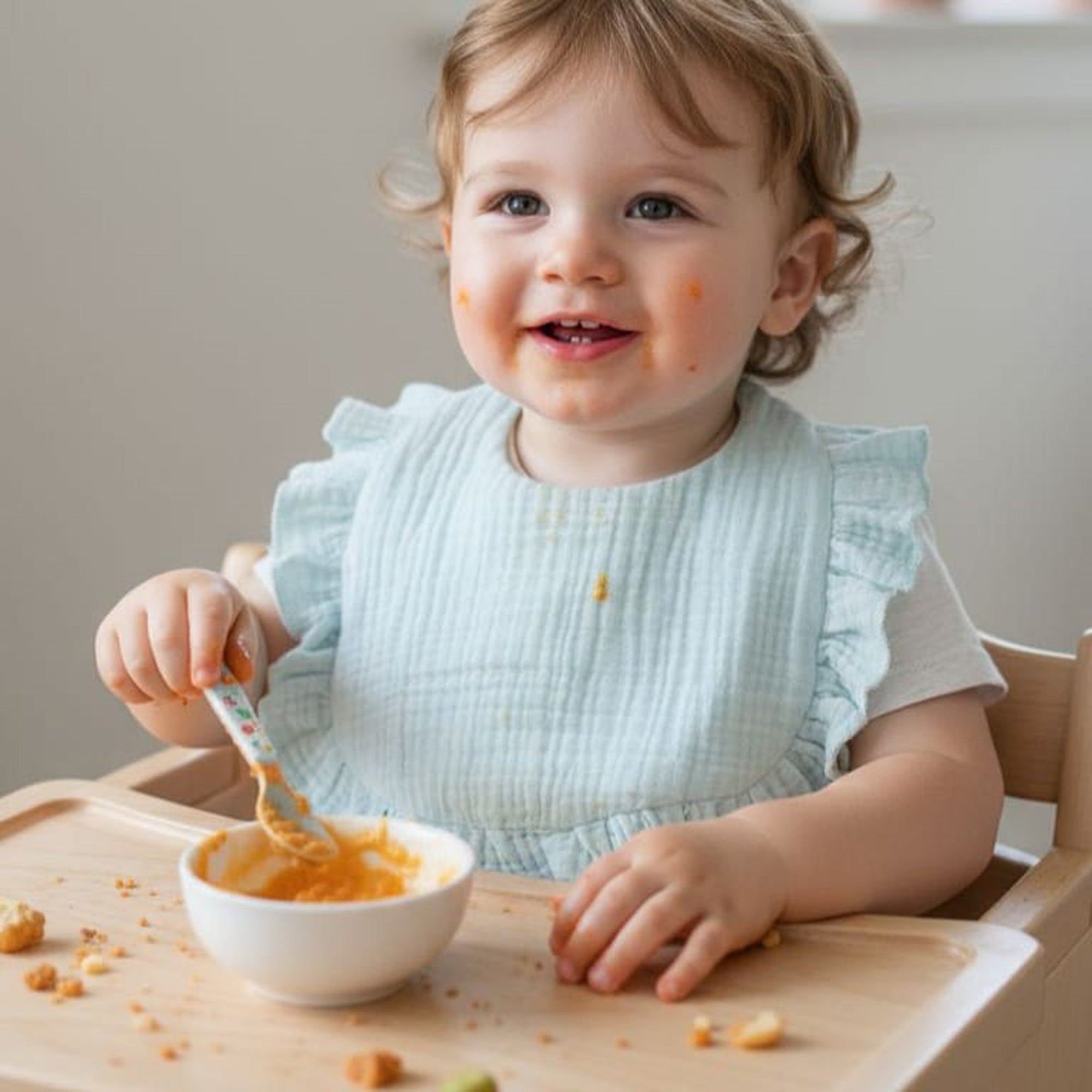 Personalized Baby Bib with Name Embroidery, Organic Cotton Ruffle Bib Gift for Girls Boys, Soft Muslin Baby Shower Keepsake