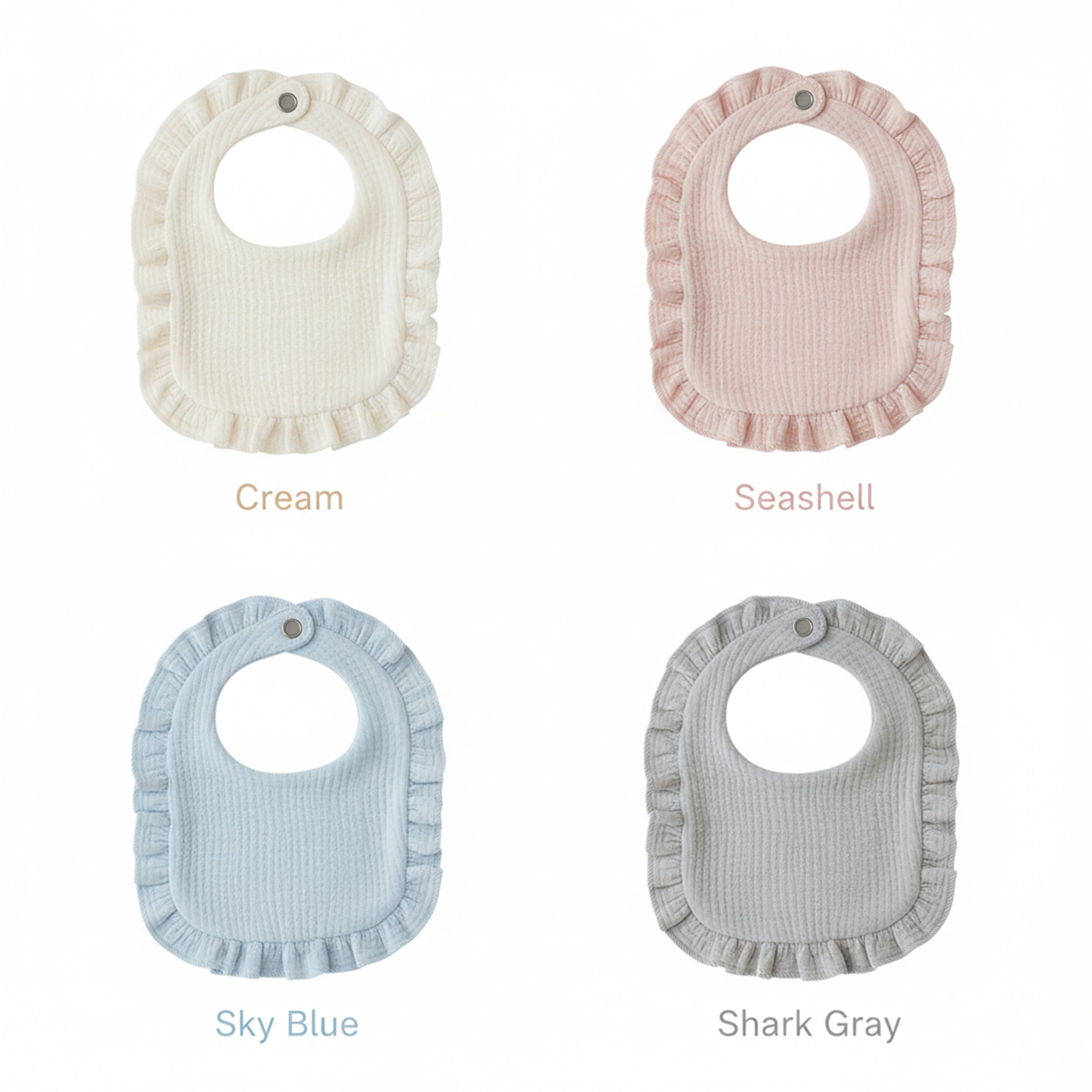 Personalized Baby Bib with Name Embroidery, Organic Cotton Ruffle Bib Gift for Girls Boys, Soft Muslin Baby Shower Keepsake